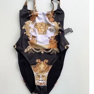 Versace Renaissance Women's Black/Gold Swim suit 1010050, XS